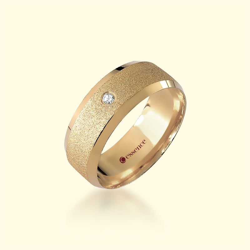Aliança Ouro 12k 8mm 6grs. modelo Roma com brilhante valor unitário 