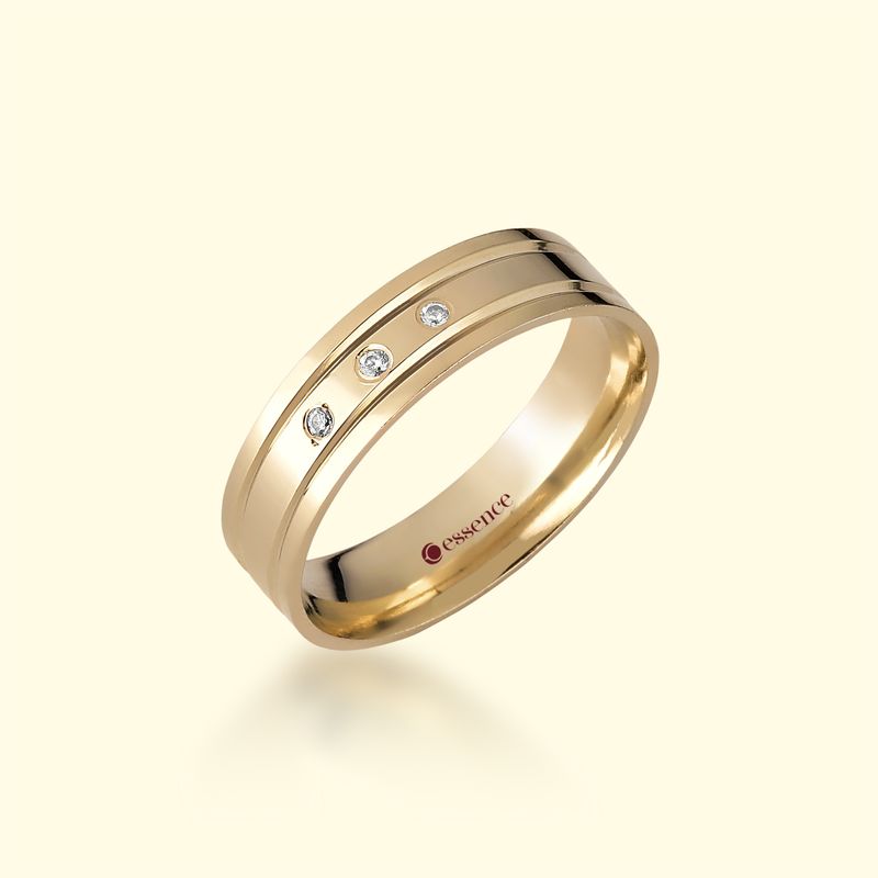 Aliança Ouro 18k 8mm 6grs. modelo Peru com brilhantes valor unitário