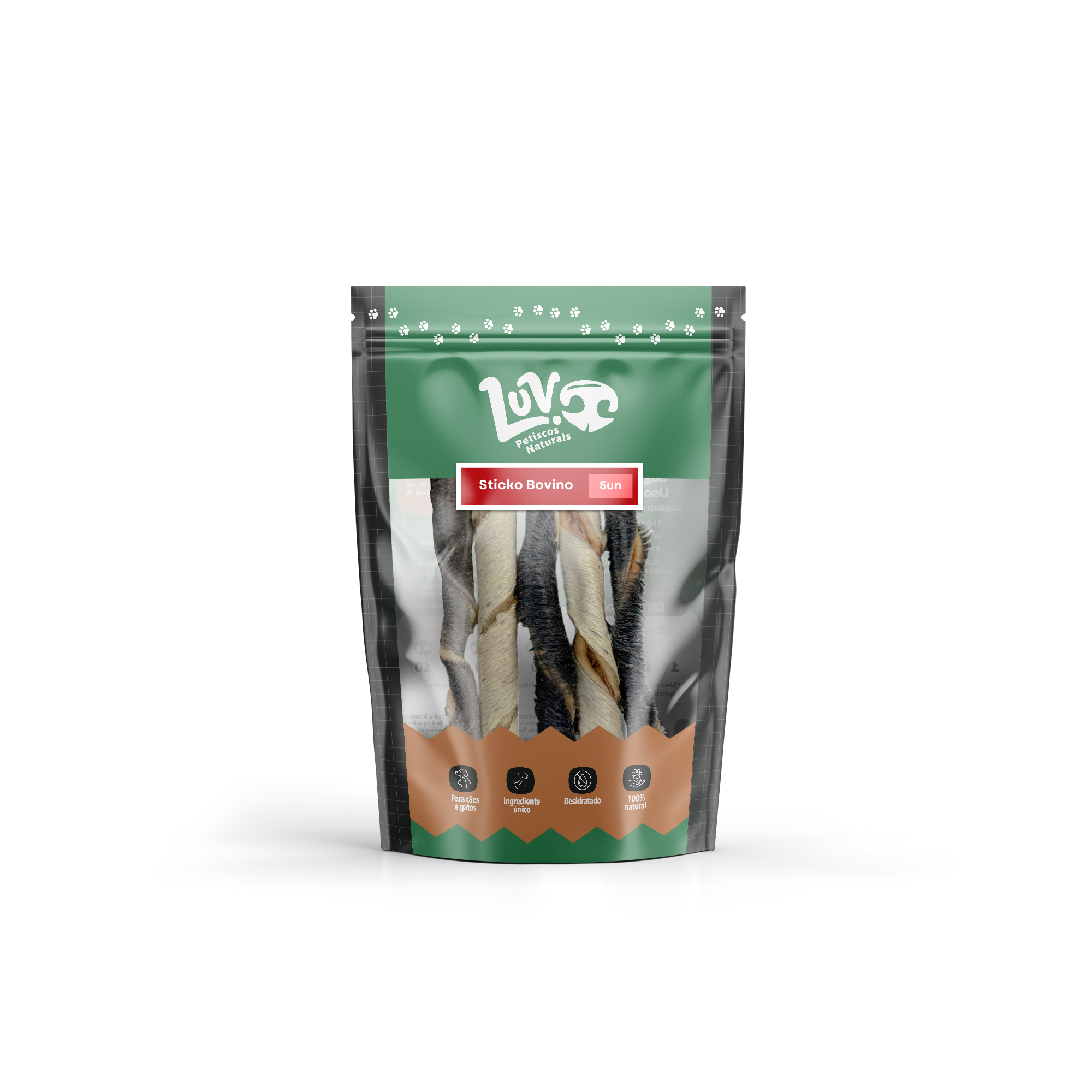PALITINHO DE PELE BOVINA - STICKO DE BOI 5UN - LUV