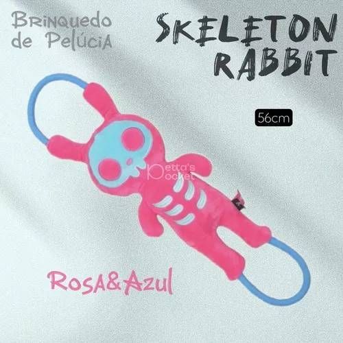 CABO DE GUERRA SKELETON COELHO ROSA E AZUL - PETTA