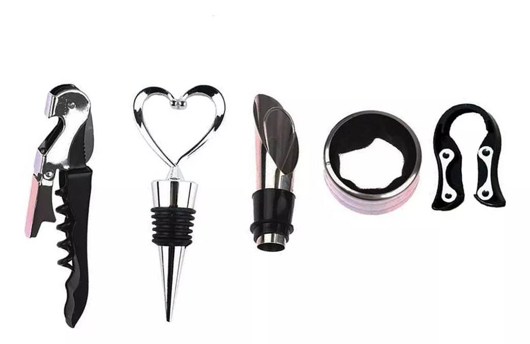KIT DE ACESSÓRIOS PARA VINHO 5 PEÇAS