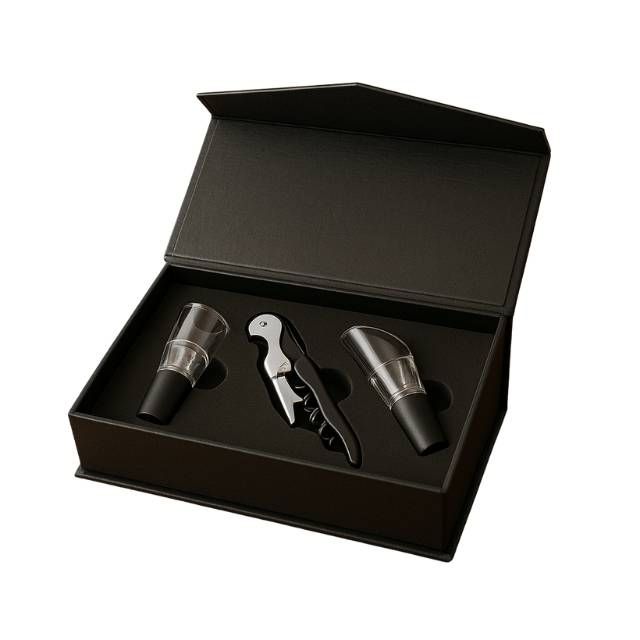 KIT SACA ROLHA 3 PEÇAS COM ESTOJO