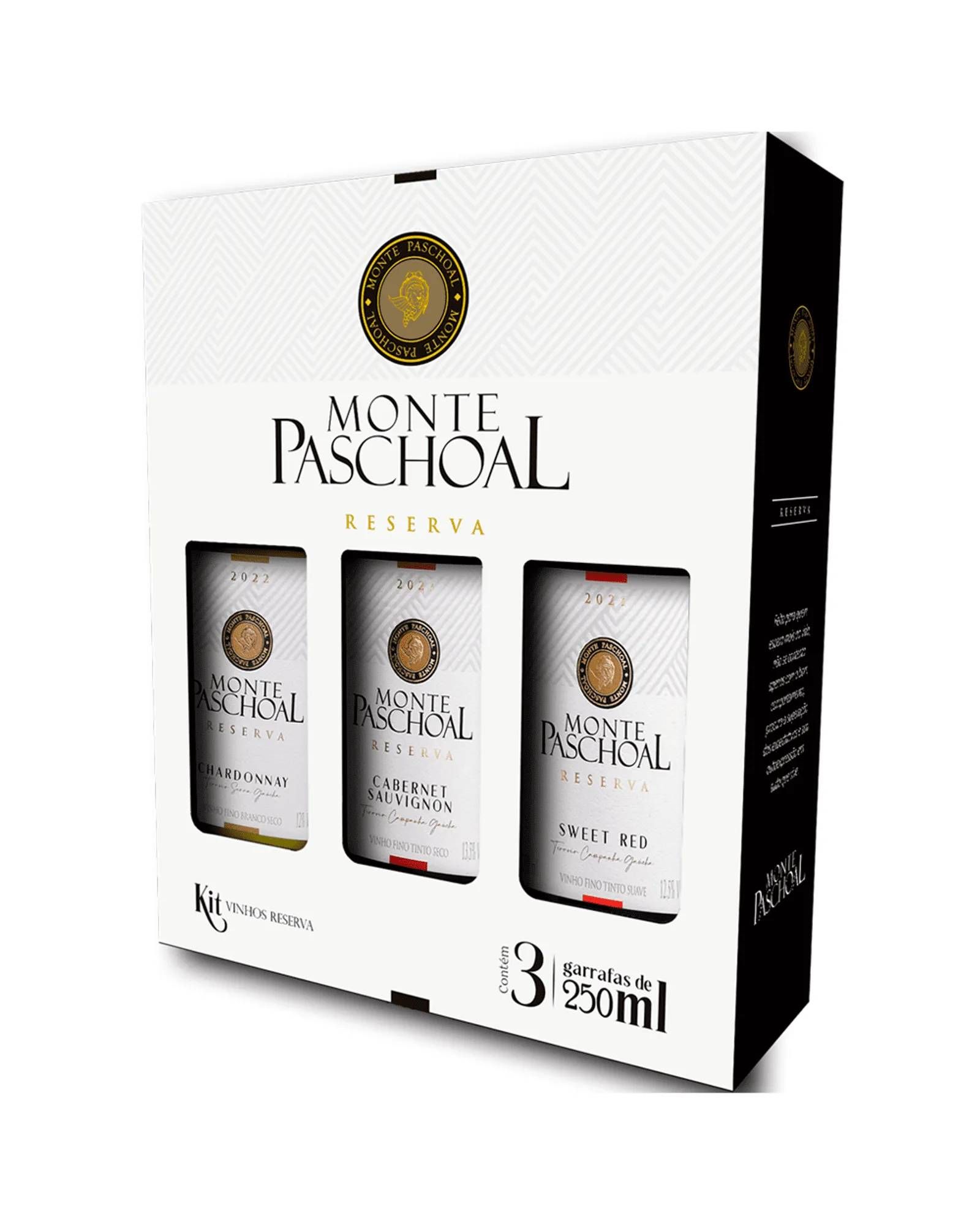 KIT COM 3 MINI VINHOS MONTE PASCHOAL RESERVA