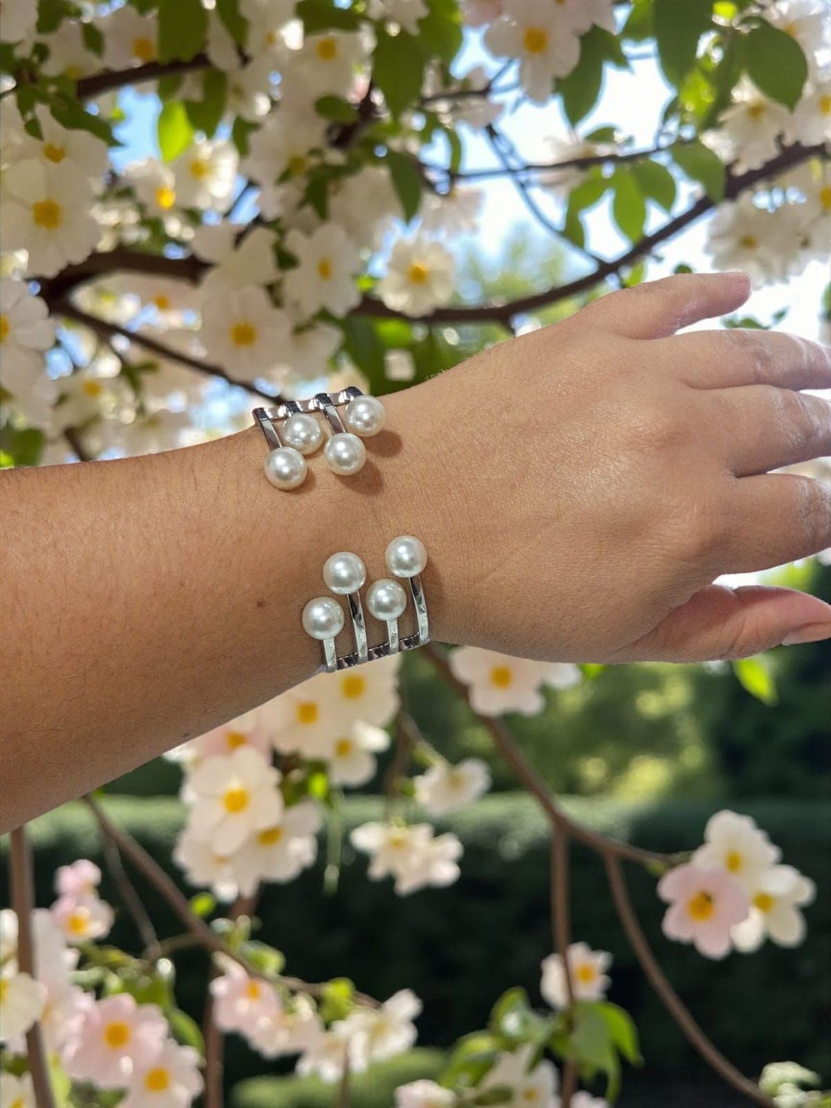 Bracelete pérolas 4 garras