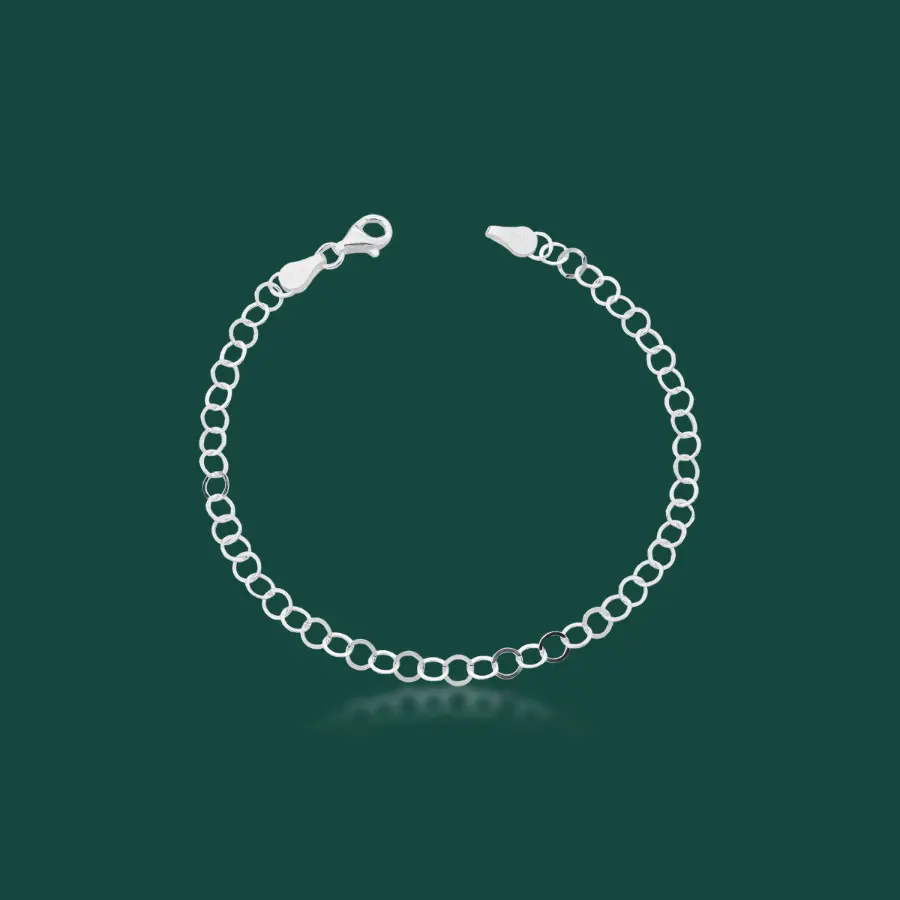 Pulseira elos redondos 4mm tam. 18