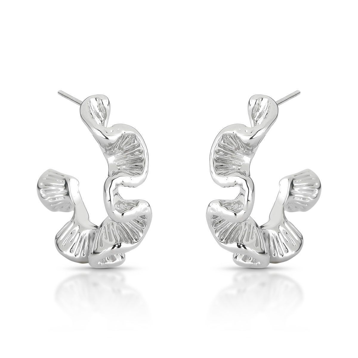 Brinco Argola Orgânica Torcida Prateado