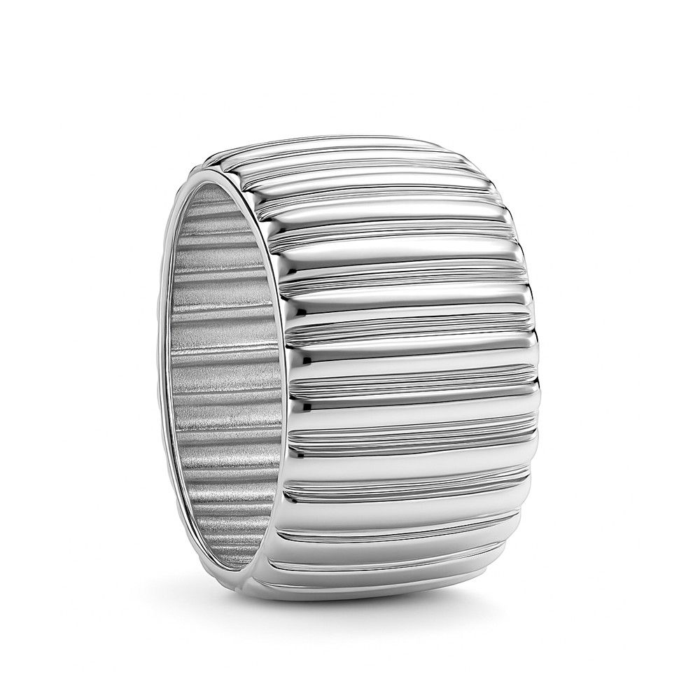 Bracelete Maxi Ondas Liso Prateado