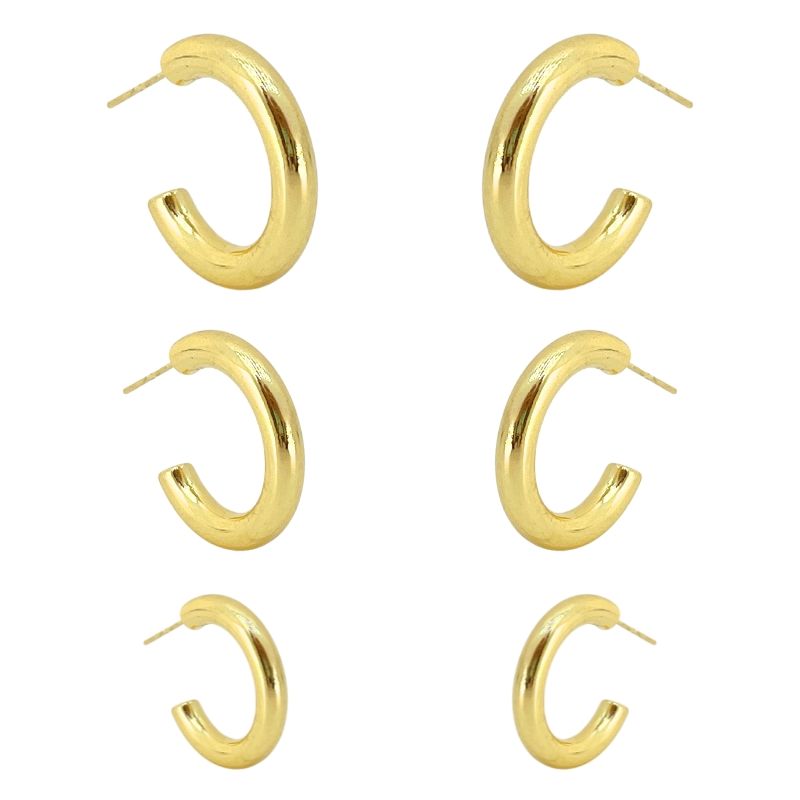 Brinco Argola Tubo Dourada 