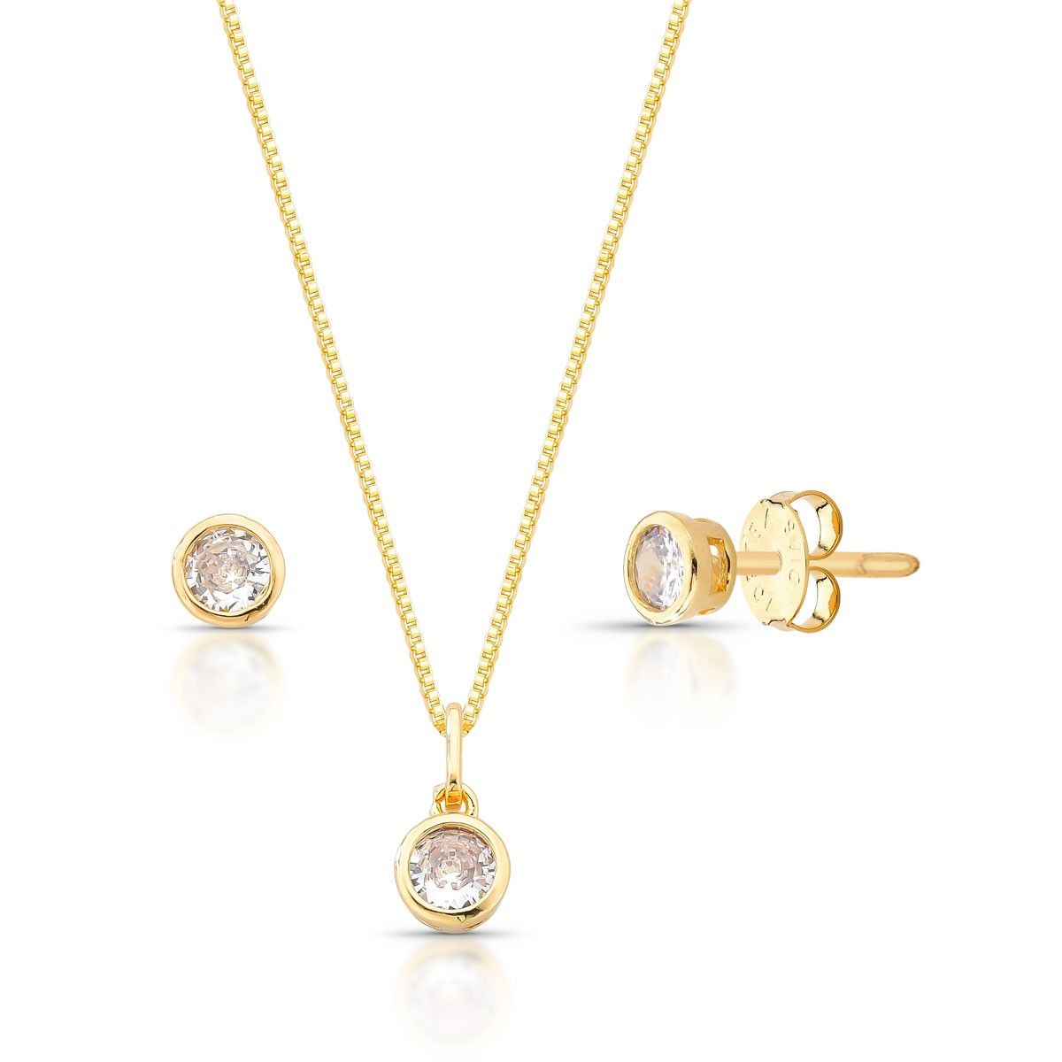 Conjunto Ponto de Luz Dourado