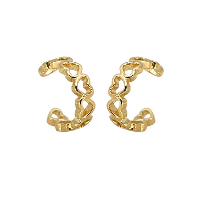 Ear Cuff (piercing fake) Corações Entrelaçadoss