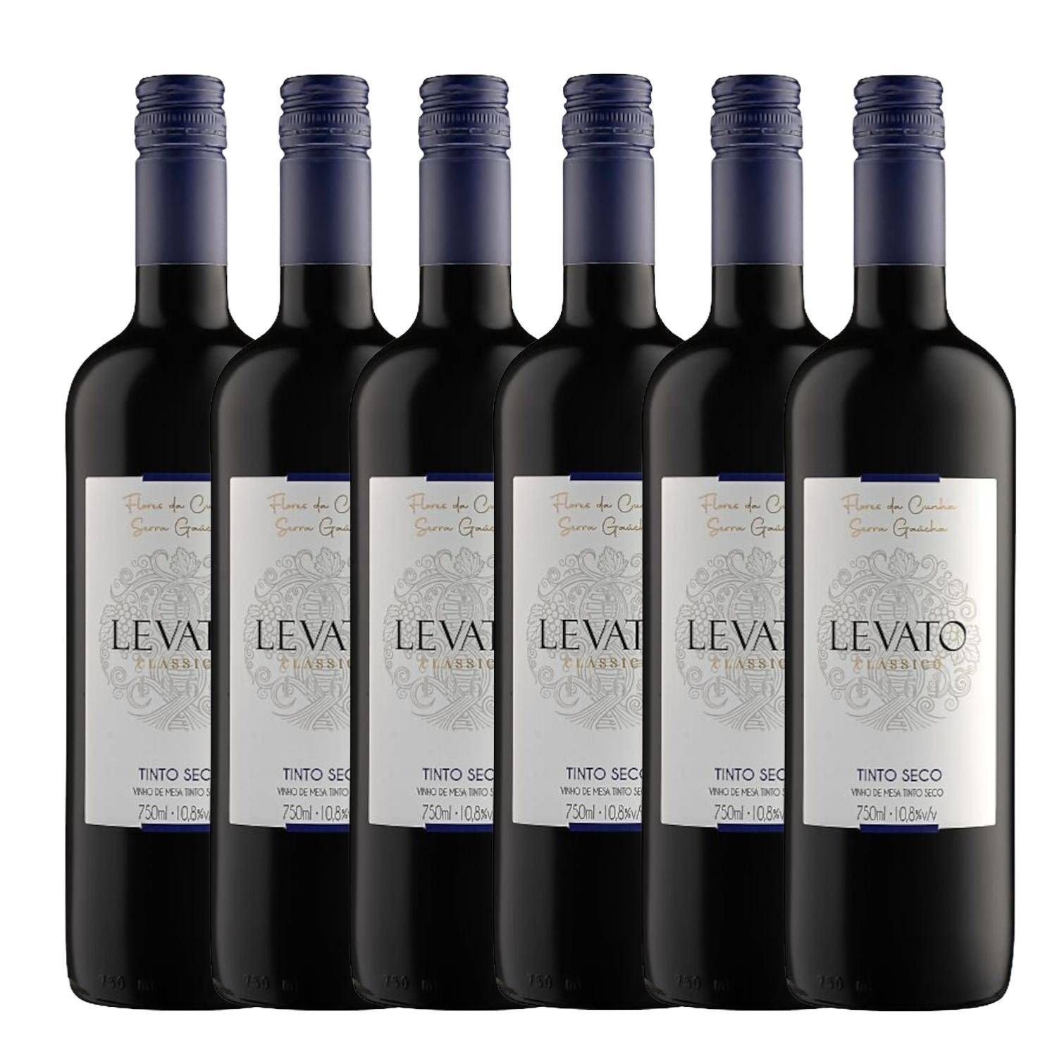Kit com 6x Ulian Vinho Tinto de Mesa Seco Levato Clássico