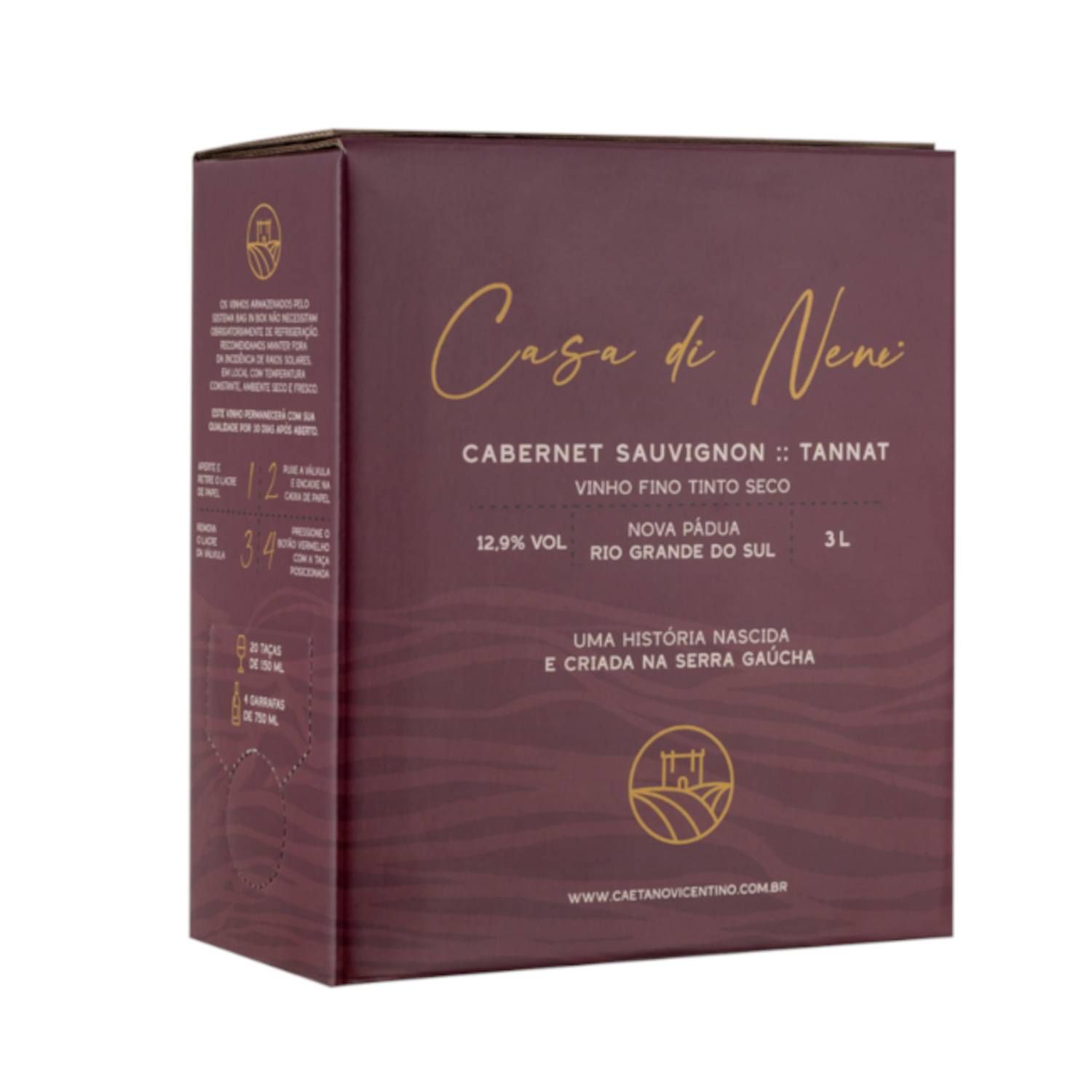 Caetano Vicentino Vinho Tinto Bag-in-box Casa Di Neni Cabernet Sauvignon/Tannat