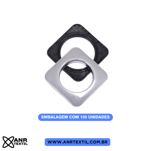 Ilhos quadrado grande cromado