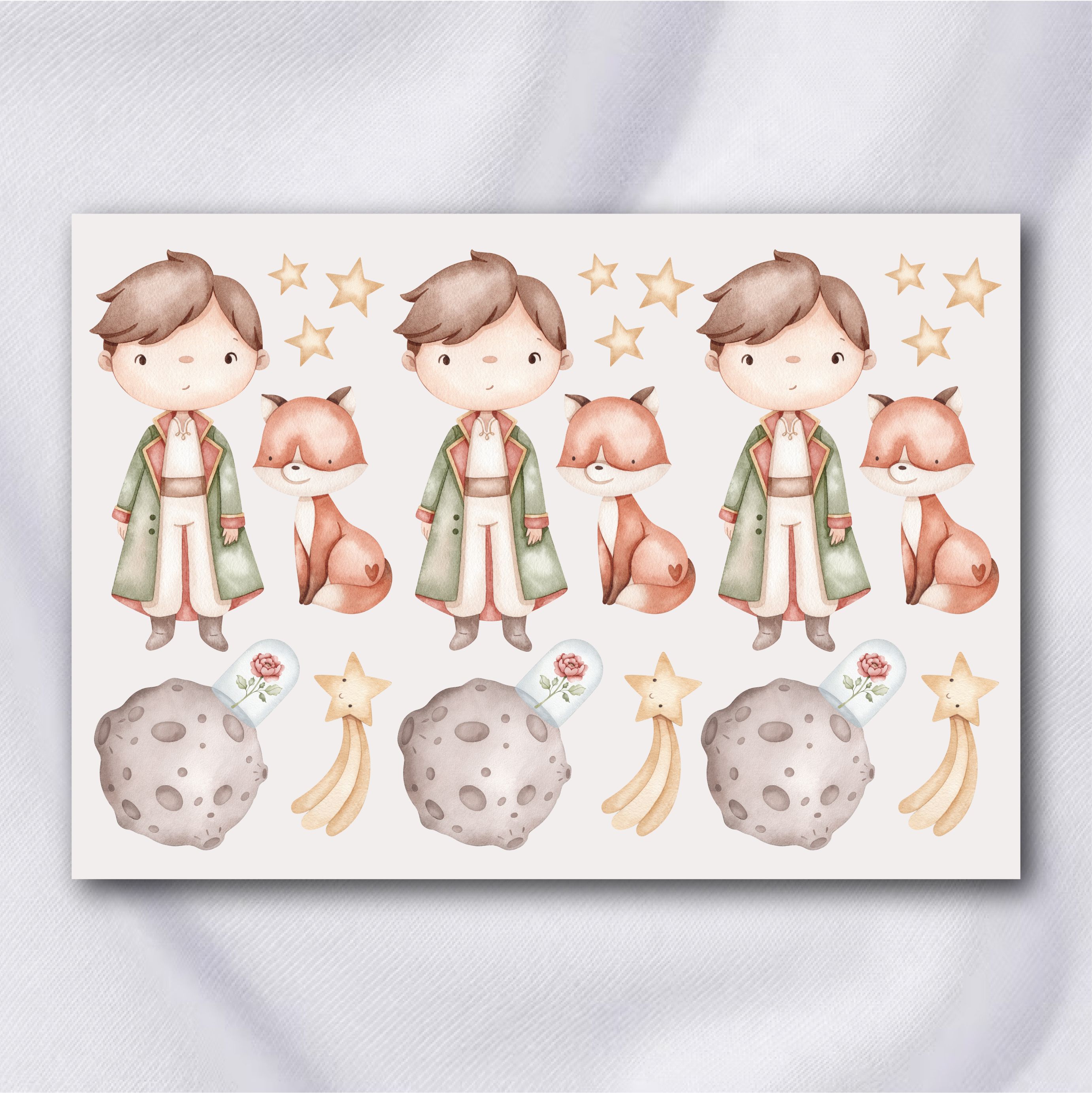 Pequeno Príncipe Moreno 6cm - Decalque para Tecido