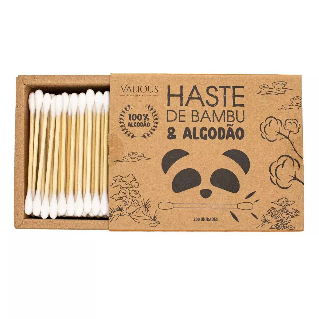Haste de Bambu e Algodão - Caixa com 200 unidades