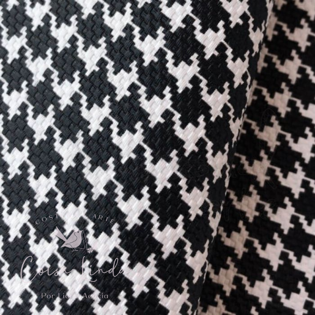 SINTÉTICO PIED DE POULE 0.8 - PRETO E BRANCO