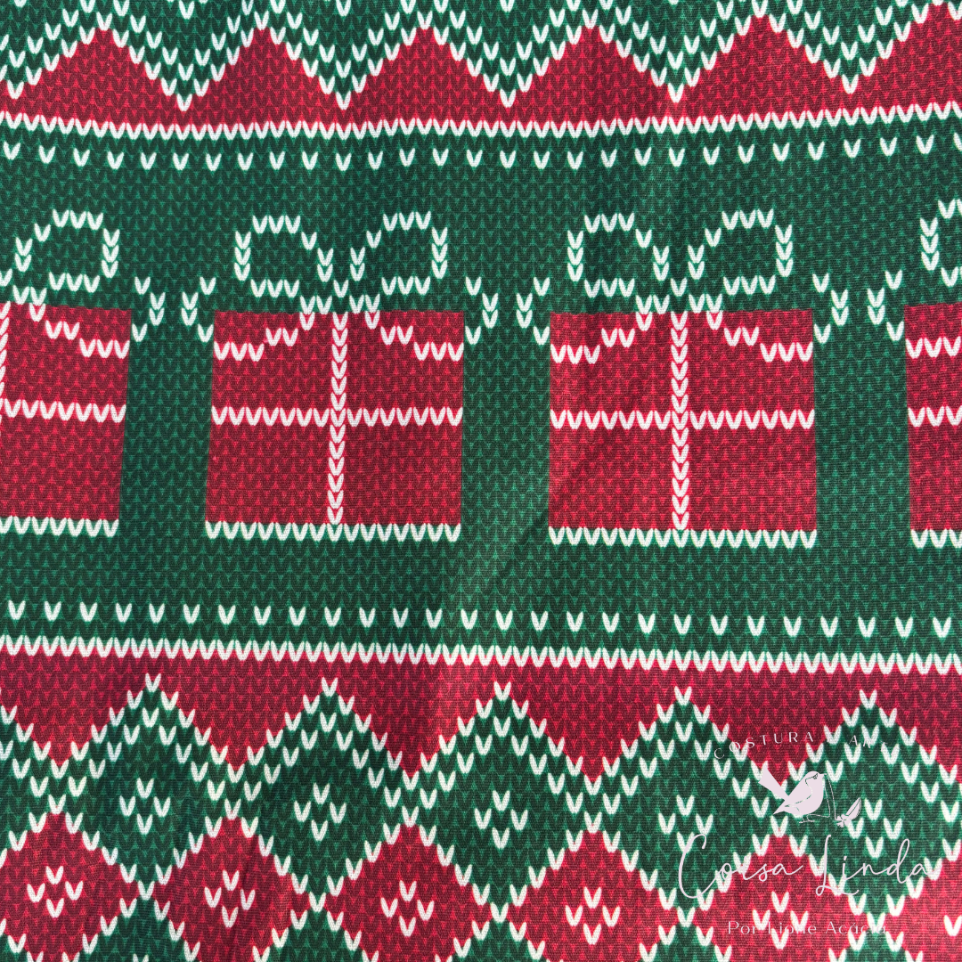 TRICOLINE ESTAMPADA CROCHÊ NATALINO