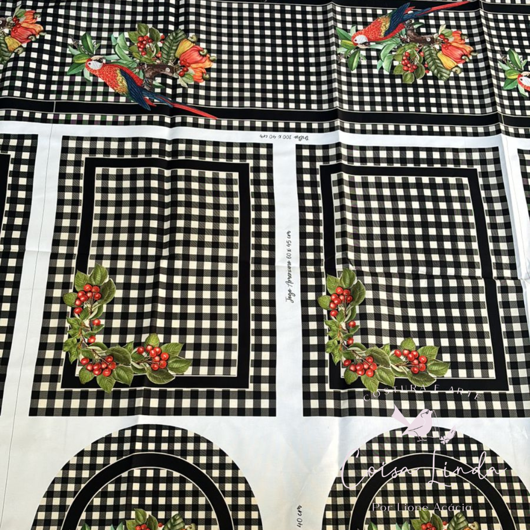 SARJA IPERMEÁVEL KIT JOGO AMERICANO PRETO