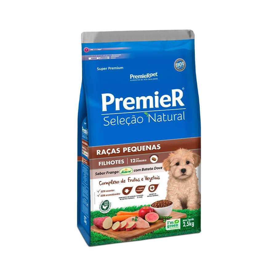 Ração Seleção Natural Premier para Cães Filhotes Raças Pequenas sabor Frango com Batata Doce 2,5kg