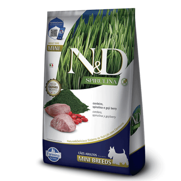Ração ND Spirulina Cães Adultos Mini Cordeiro 7 kg