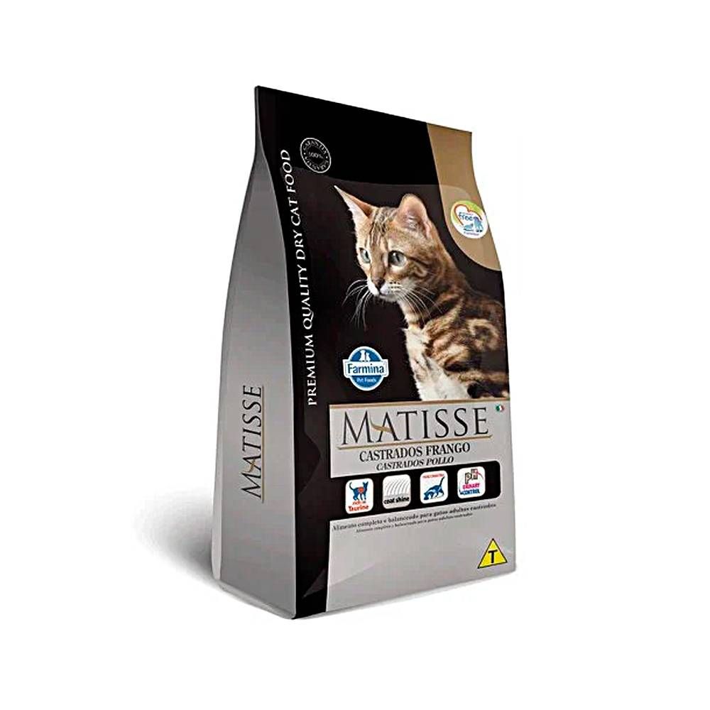 Ração Farmina Matisse para Gatos Adultos Castrados Sabor Frango 7,5kg