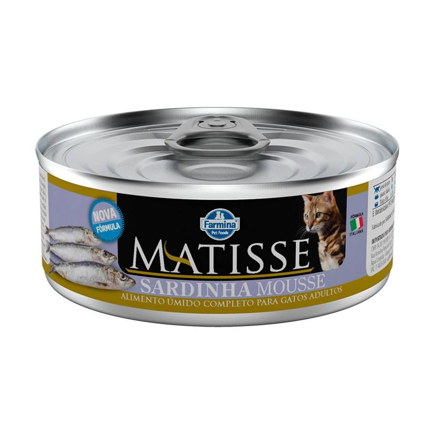 Ração Úmida Lata Matisse para Gatos Mousse Sardinha 85g