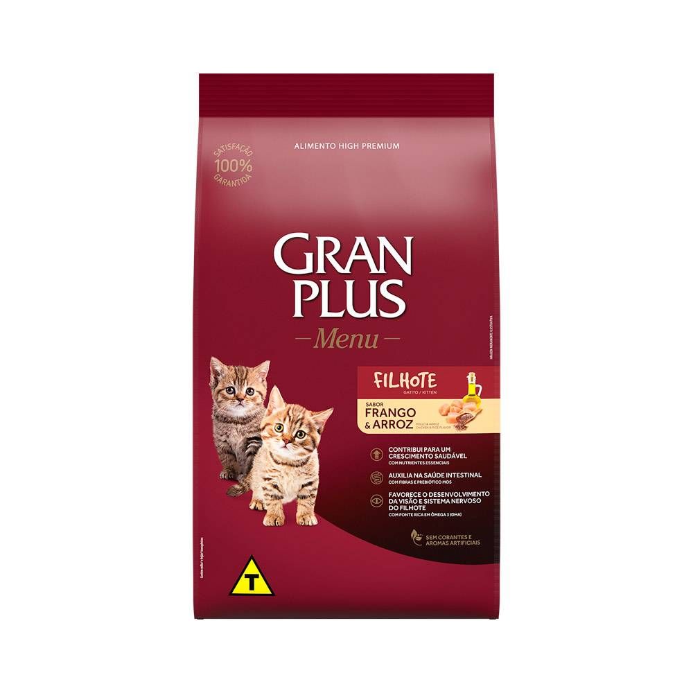 Ração GranPlus para Gatos Filhotes Sabor Frango e Arroz 1kg