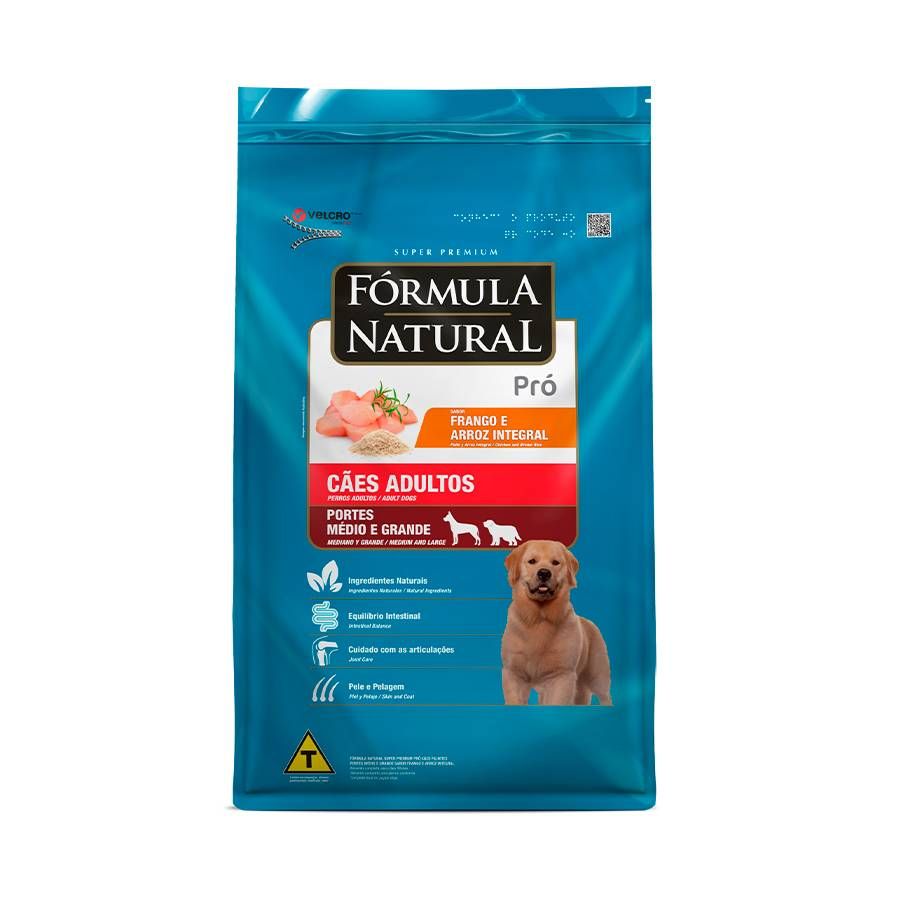 Ração Fórmula Natural Pró para Cães Adultos de Porte Médio e Grande Sabor Frango e Arroz Integral - 15kg