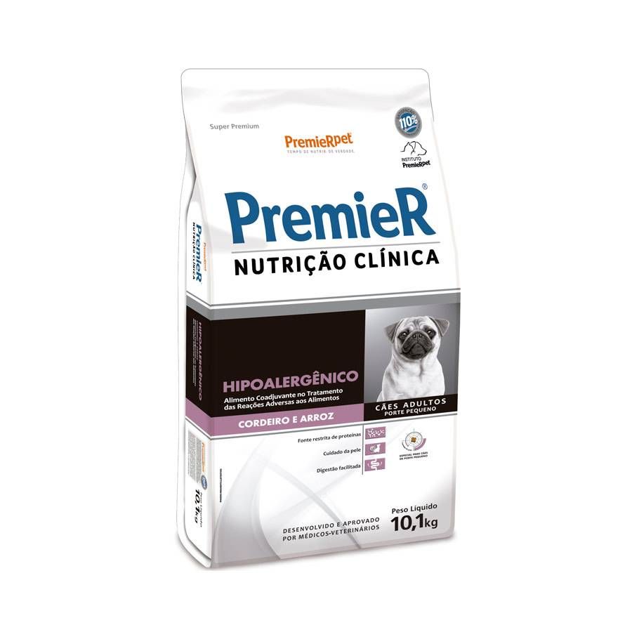 Ração Premier Nutrição Clínica Hipoalergênico para Cães de Pequeno Porte Cordeiro e Arroz - 10,1kg\n