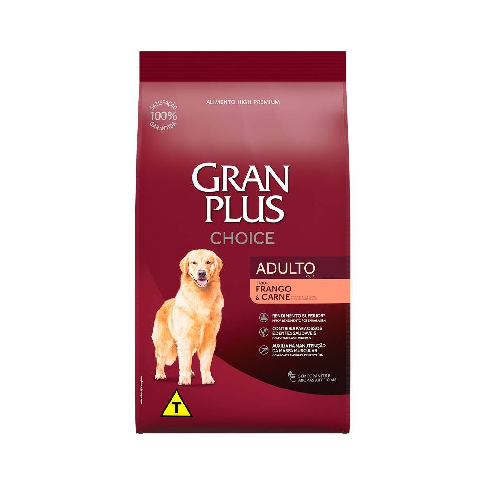 Ração GranPlus Choice Frango e Carne para Cães Adultos 10,1kg