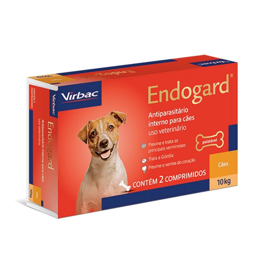 Antiparasitário Virbac Endogard para Cães de Até 10 kg com 2 Comprimidos