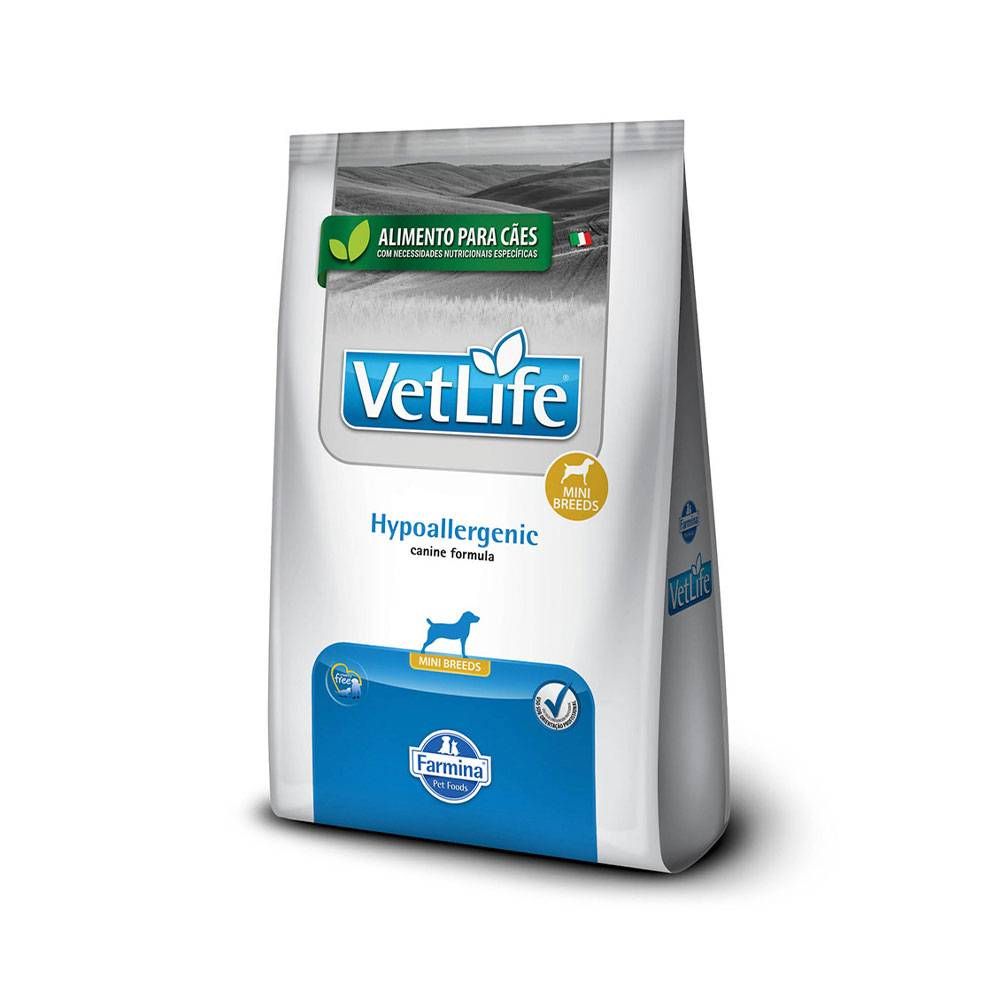 Ração Vet Life Hypoallergenic Mini para Cães Adultos de Pequeno Porte 10,1kg