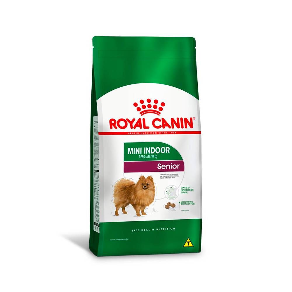 Ração  Royal Canin Mini Indoor Senior para Cães Idosos de Porte Pequeno com 8 Anos ou mais 2,5kg