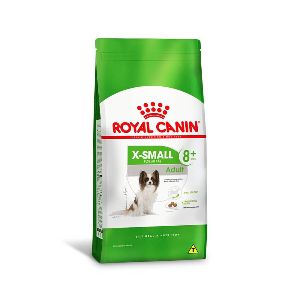 Ração Seca Royal Canin X-Small Adult 8+ para Cães Adultos e Idosos de Porte Miniatura com 8 Anos ou mais 1kg