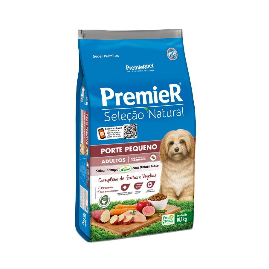 Ração Premier Seleção Natural para Cães Adultos Raças Pequenas Frango com Batata Doce 10,1kg