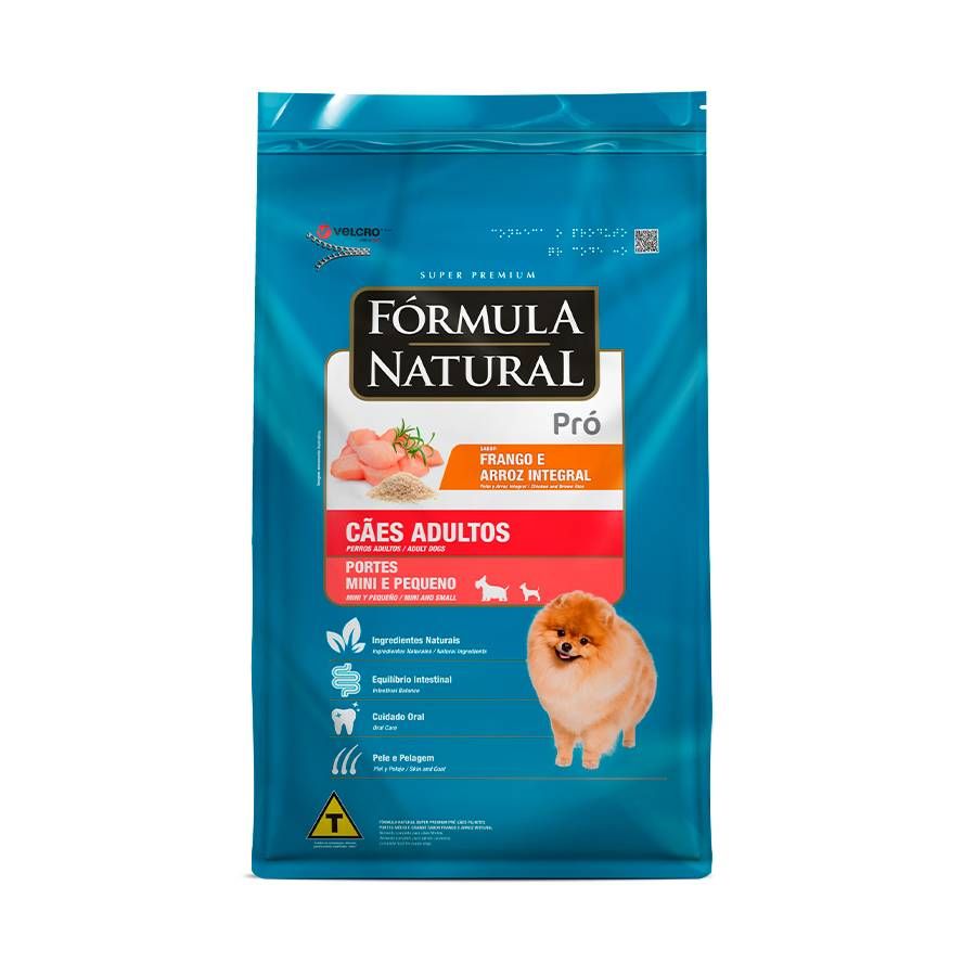 Ração Fórmula Natural Pró para Cães Adultos de Porte Mini e Pequeno Sabor Frango e Arroz Integral - 2,5kg\n