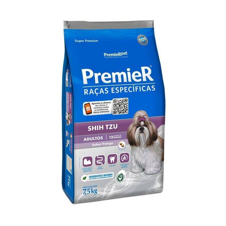 Ração Premier Shih Tzu Raças Específicas para Cães Adultos 7,5kg