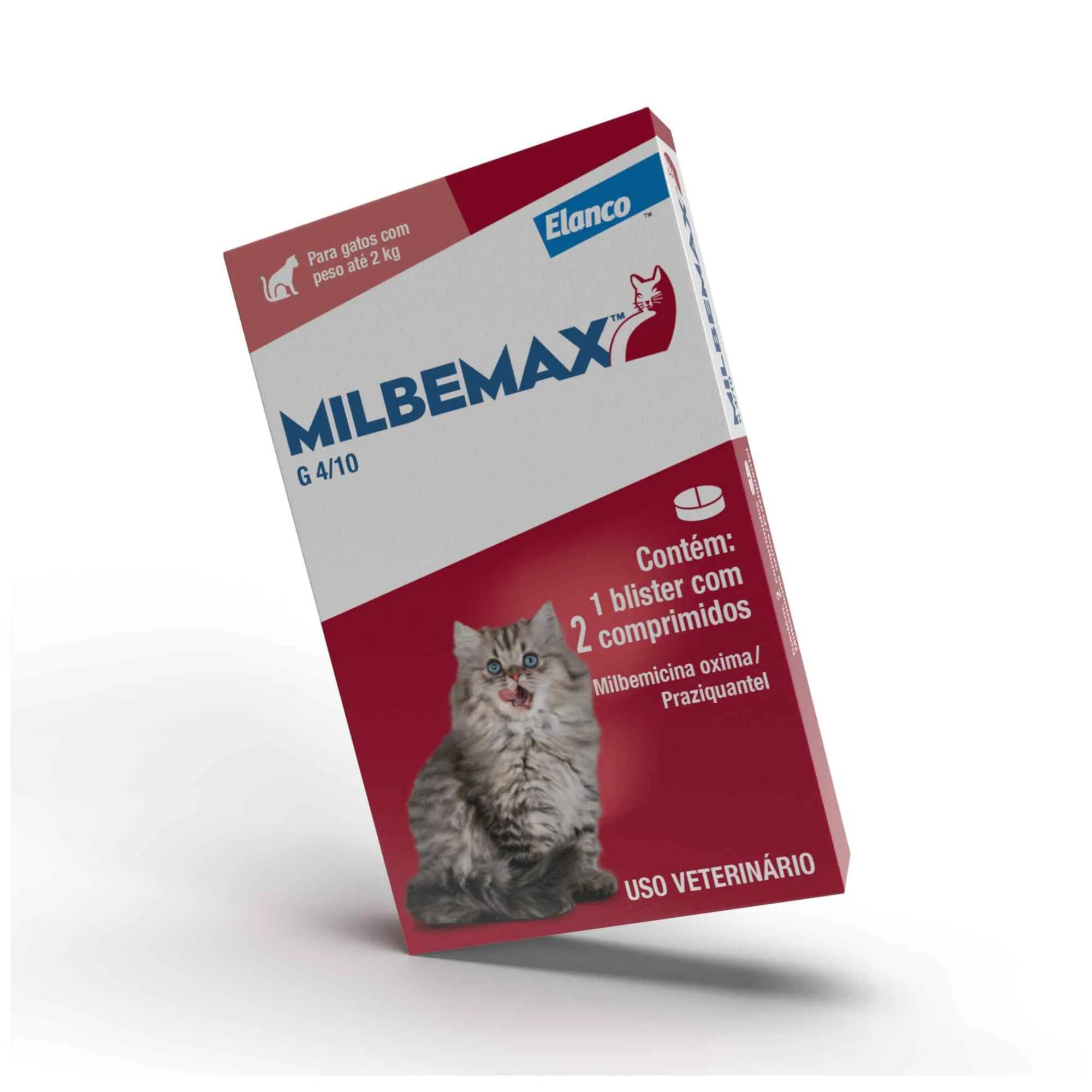 Vermifugo Elanco Milbemax FC para Gatos de 2 Kg a 8 Kg com 2 Comprimidos