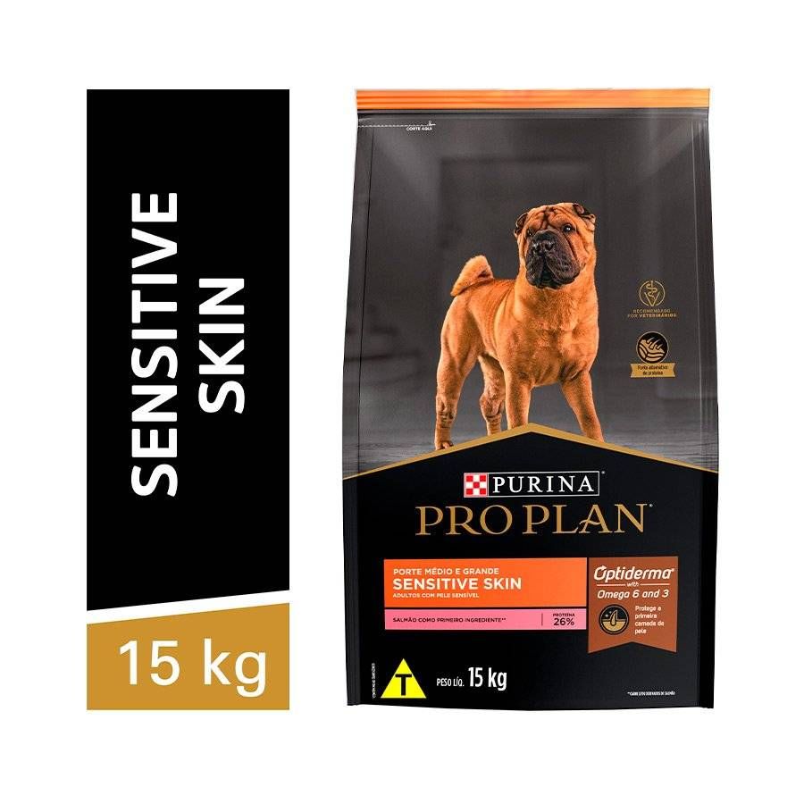 Ração Nestlé Purina Pro Plan Para Cães Adultos Porte Médio e Grande com Pele Sensível -15kg