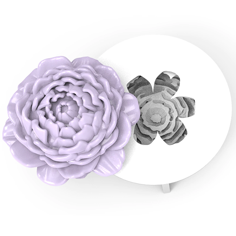 Molde de Silicone Flor Peônia para Sabonetes, Velas e Resina Artesanal