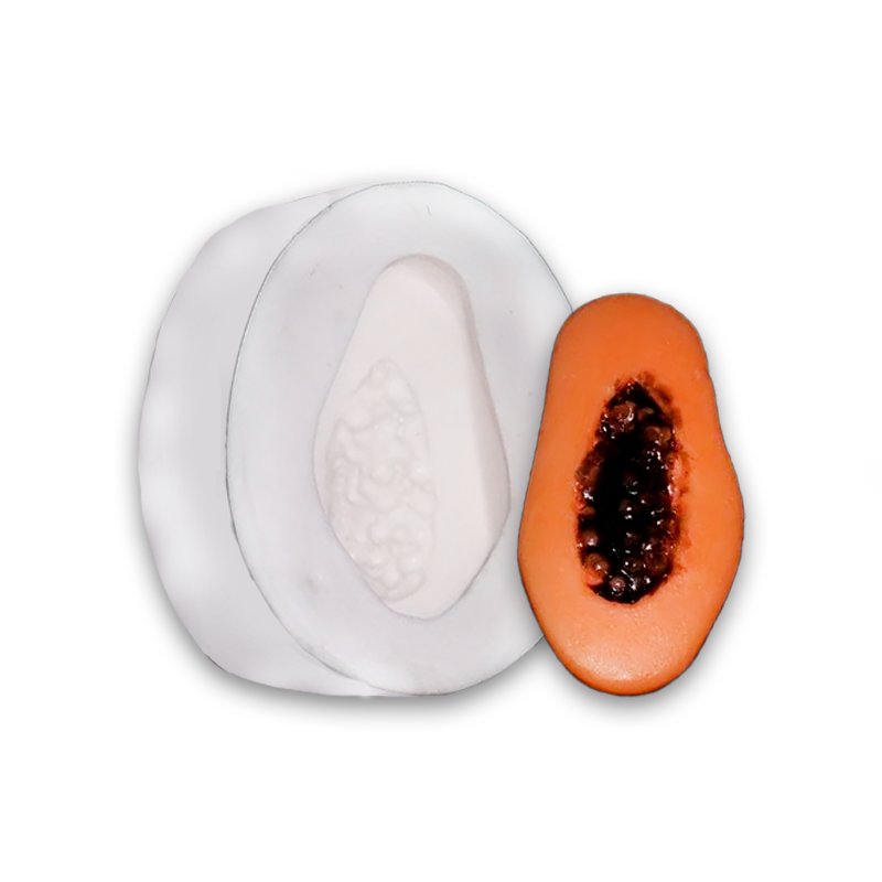 Molde de Silicone Mamão Mini para Sabonetes, Velas e Resina Artesanal