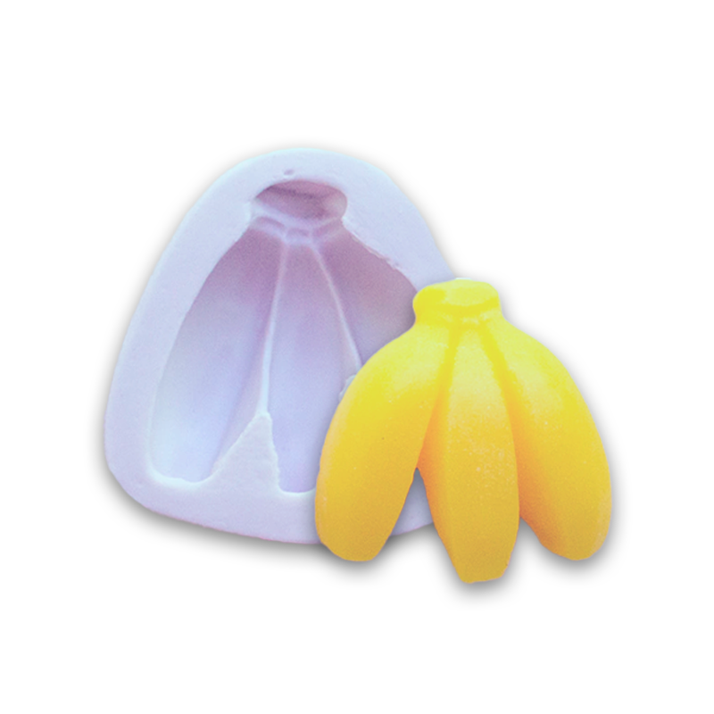 Molde de Silicone Cacho de Banana M para Sabonetes, Velas e Resina Artesanal