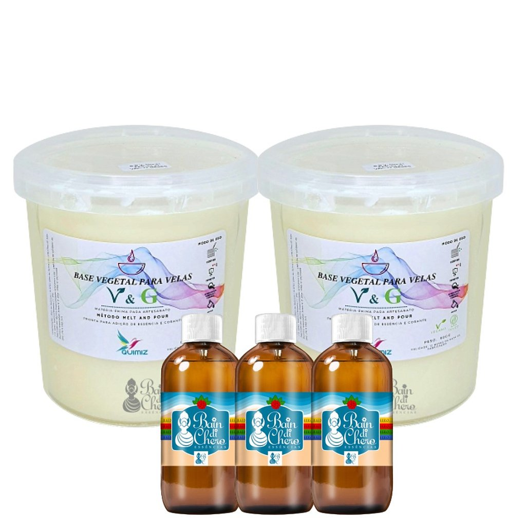 Kit Faça Você Mesmo Velas Aromáticas Cera de Palma 1,8kg