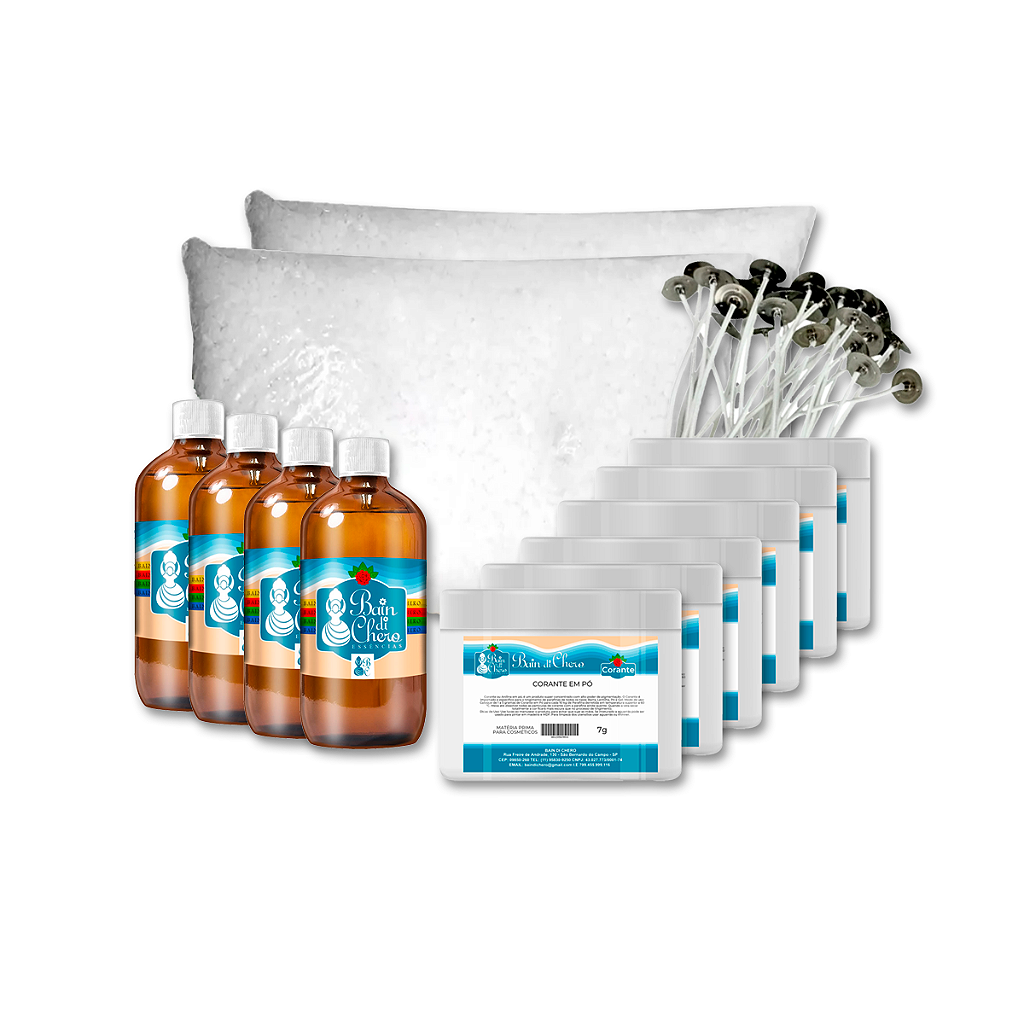 Kit Faça Você Mesmo Velas Aromáticas Parafina Lentilhada 2kg