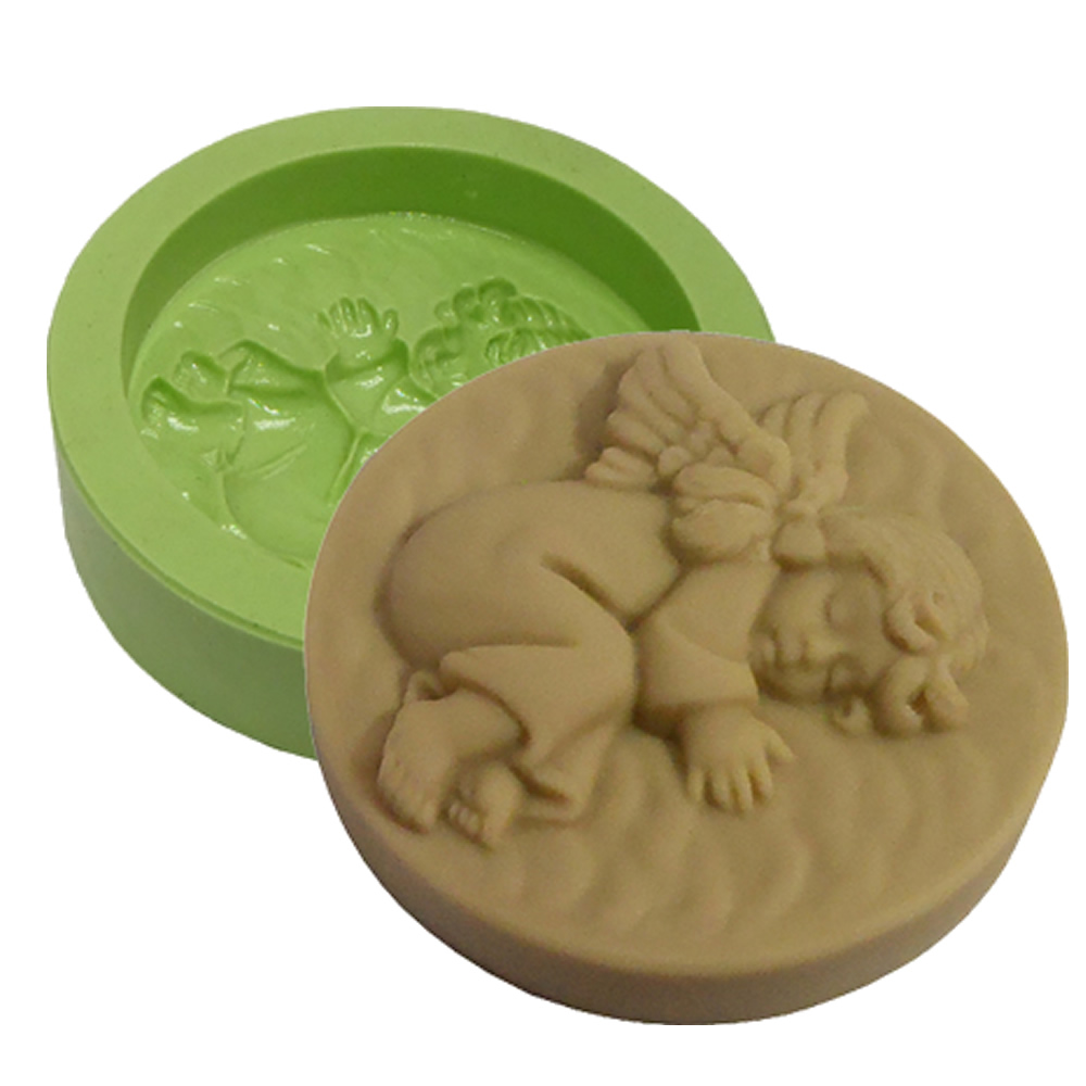 Molde de Silicone Redondo com Anjo