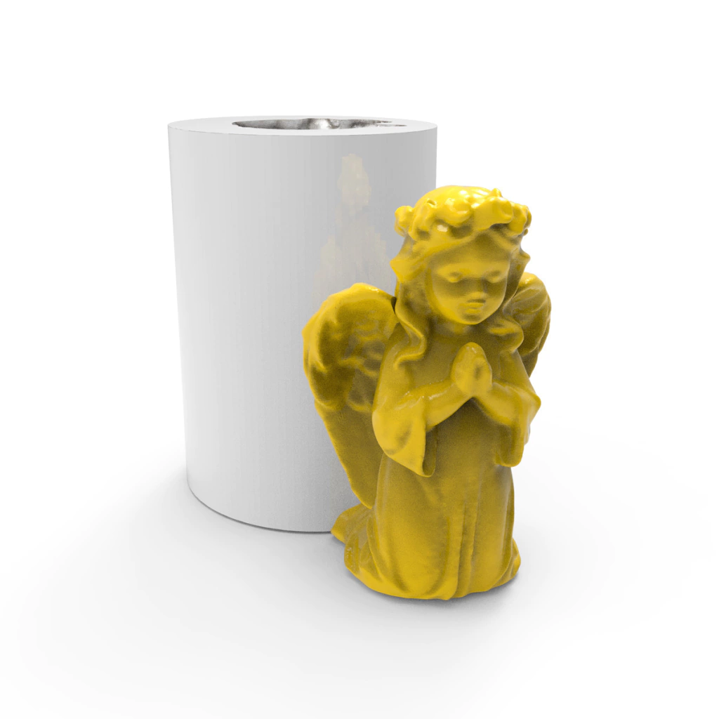 Molde de Silicone Anjinho Orando para Sabonetes, Velas e Resina Artesanal