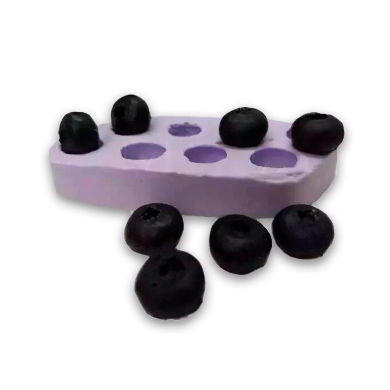 Molde de Silicone Blueberry/Mirtilo 8 Cavidades para Sabonetes, Velas e Resina Artesanal