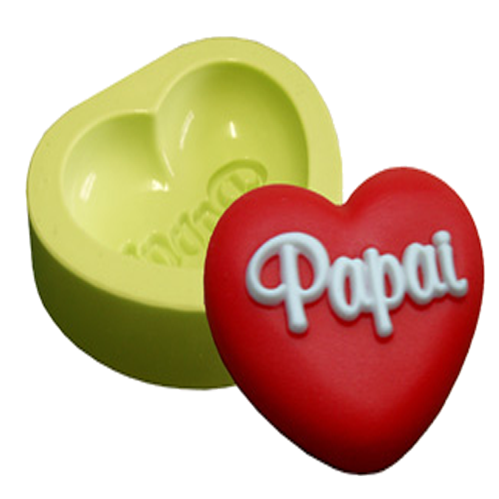 Molde de Silicone Coração Papai