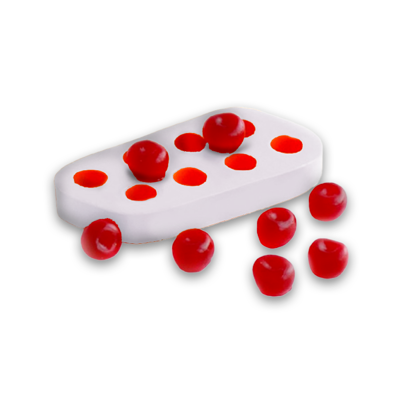 Molde de Silicone Cereja 8 Cavidades para Sabonetes, Velas e Resina Artesanal