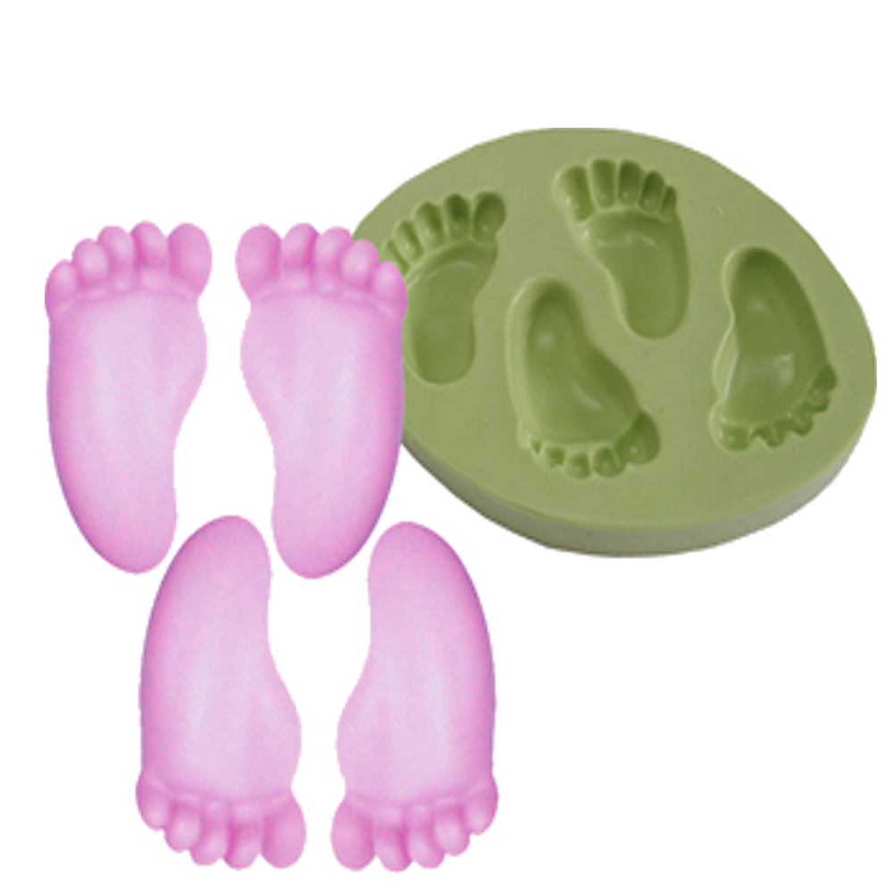 Molde de Silicone Pezinho 4 Cavidades